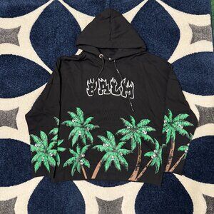 Palm Angels Skull Island Black Hoodie Mens Large